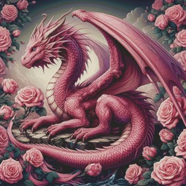 HKLIOPU Cross Stitch Embroidery Kit, 11 CT Embroidery Set, Pink Dragon, Adult Cross Stch, DIY Embroidery Pictures, Pre-Printed Cross Stitch for Beginners, Home Decor, 40 x 40 cm (LZ184)