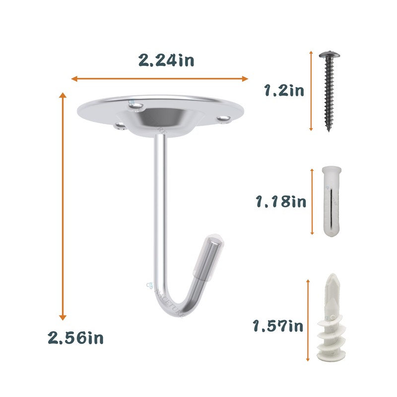 Stainless Steel Ceiling Hooks for Hanging Plants 3 Pack -