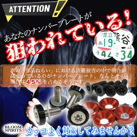 BLOOM SPIRITS License Plate Anti-Theft Bolt Screw with Dedicated Wrench (Black Washer, Black Bolt, Black Valve Set)