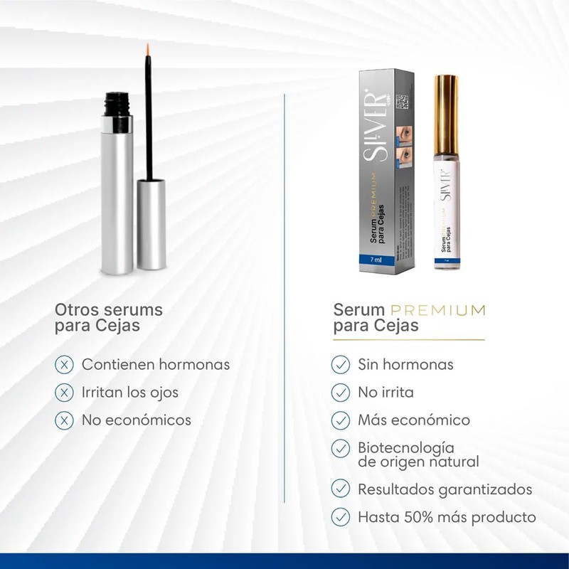Silverlash Serum Premium para Cejas, Sin Hormonas, Fórmula Natural, 7