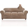 PrinceDeco Velvet Couch Covers for Sofa Soft 4 Pieces Couch