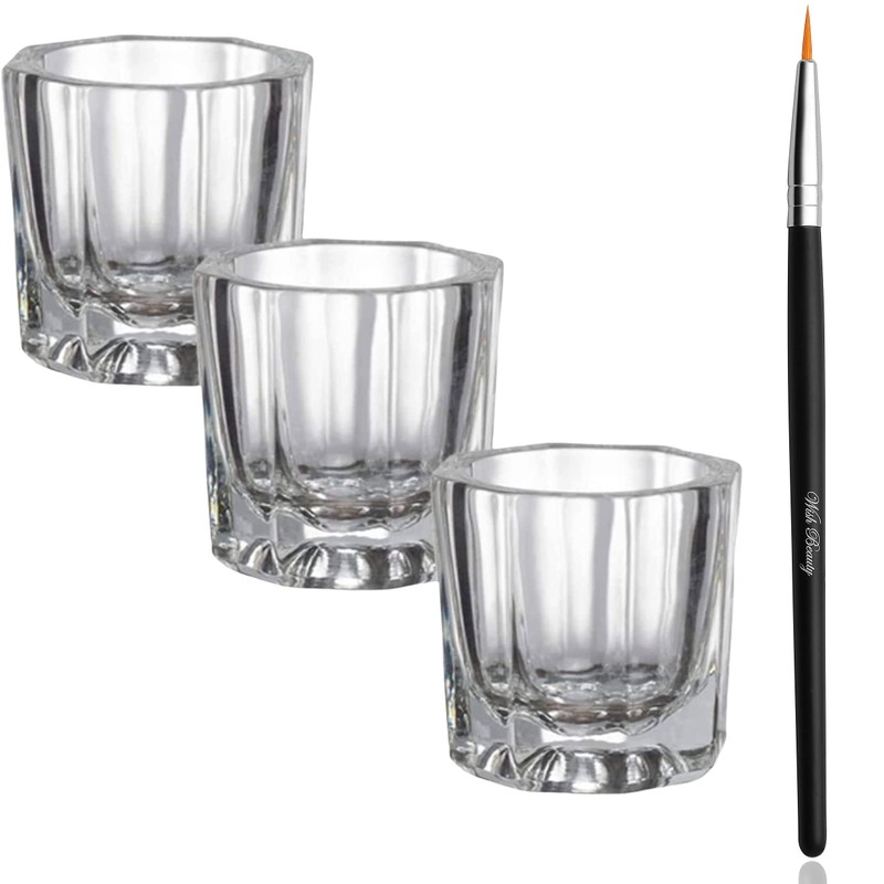3pcs Eyelash Eyebrow Tint Mixing Dappen Dish Acrylic + 1