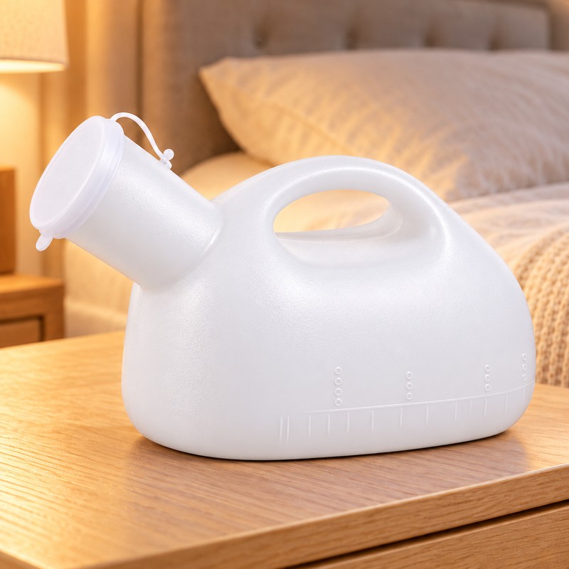 Portable Male Urinal Bottle – 2000mL with Lid and Handle