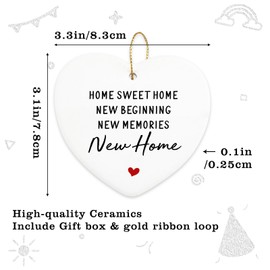 House Warming Gifts New Home Hanging Ornament Home Sweet Home New Home Gift Ideas Housewarming Gifts for Women Couple Family Neighbor House Decorations for Home Christmas Heart Ornament