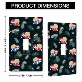 Moslion Christmas Sloth Single Toggle Covers Winter Green Mistletoe Tree Blue Red Balls Ball 1 Gang Wall Plate Decor Light Switch Covers Bedroom Home Kitchen, LIGHTING-01