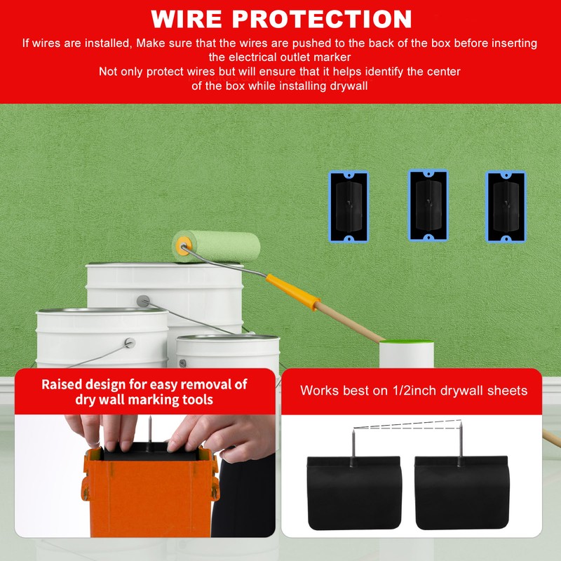 5Pcs Electrical Outlet Marker for Drywall Installation Wire Protection Drywall