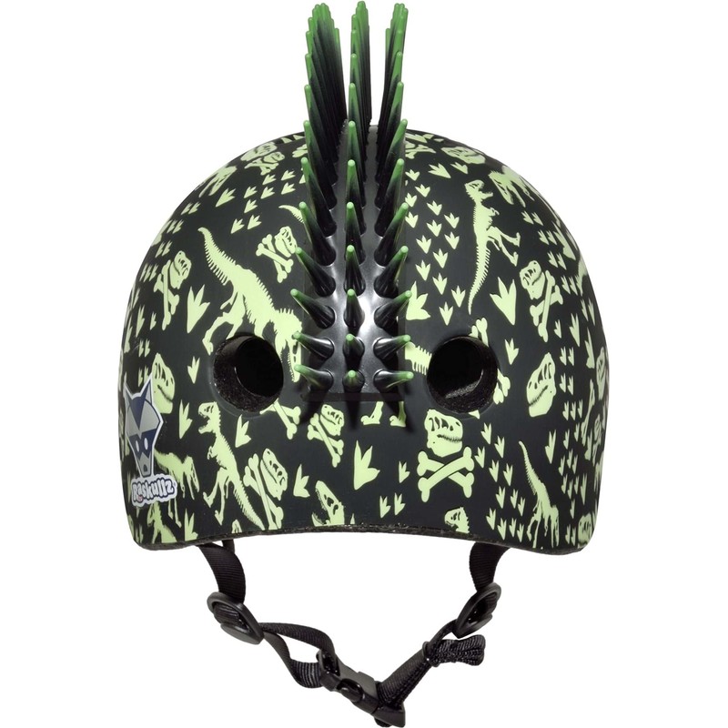 RASKULLZ Child/Kids Helmet (5+ YEARS) - T-Rex Bonez Mohawk -