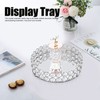 Crystal Cosmetic Makeup Tray 8in Round Display Tray Mirrored Metal