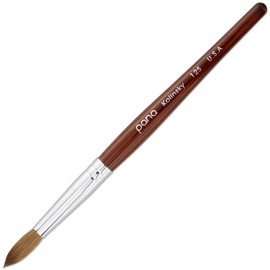 pana USA Acrylic Nail Brush100% Pure Kolinsky Hair Mahogany Wood Handle with Silver Ferrule Round Shaped Style (Size # 12, Mahogany)