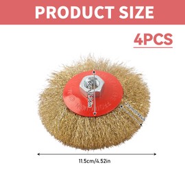 Luckwaii Angle Grinder Wire Brush Set, 4Pcs Wire Wheel for Angle Grinder M14 Threaded Arbor-Coarse 115mm Flex Steel Disc Round Wire Brushes for Cleaning Rust Stripping and Sanding Work