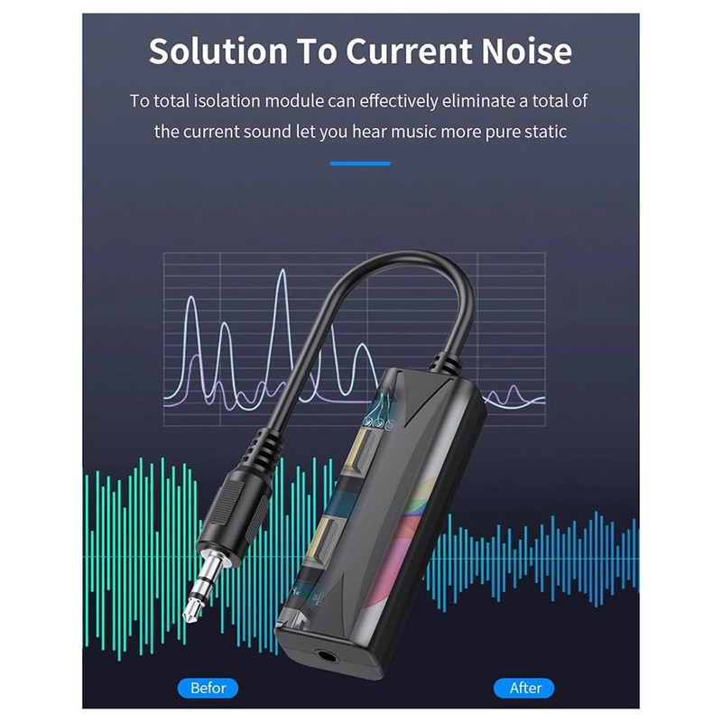 Lyaciomn 3.5mm Audio Noise Isolator Supply Ground Interference Eliminator Current