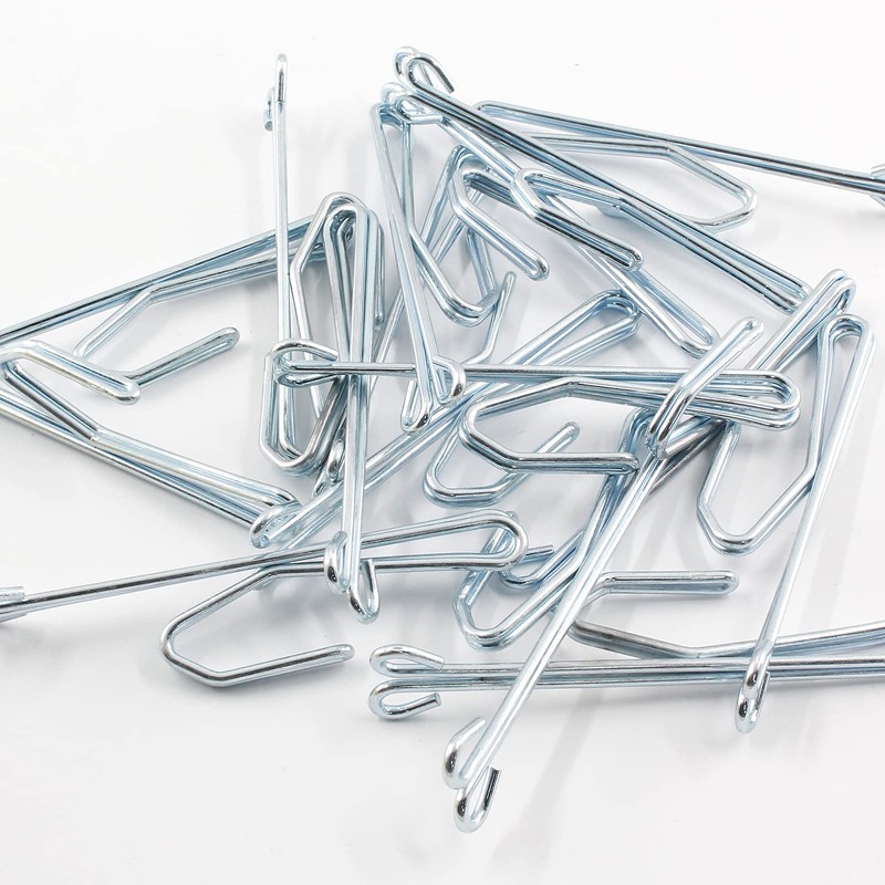 Cionyce 32 Pcs Metal Drapery Hooks Silver Curtain Pins 3"