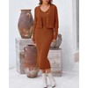 BTFBM Women Fall Knit Sweater Dress Set Bodycon Slit Midi