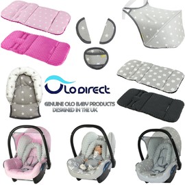 UNIVERSAL Infant Baby Toddler car seat, stroller head support pillow (Soft Cotton) (N star white/grey)
