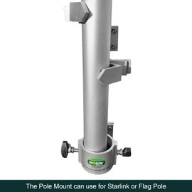 EEZ RV Products Telescopic 10ft Pole with Starlink Adapter and RV Ladder Mounting Bracket Kit (GEN 2 / V2) - Fits 1 inch Ladder Rails