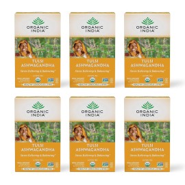 ORGANIC INDIA **6pack** Organic India - Tulsi Ashwagandha Tea (6x18bags/box)