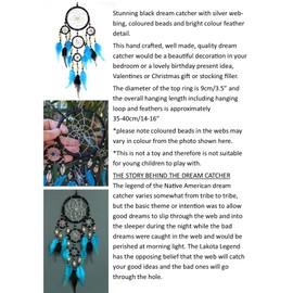 BRILLIANT GIFTS TRADITIONAL BLACK DREAM CATCHER triple silver FAIR TRADE DREAMCATCHER