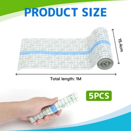 Hugwish 5 m x 15 cm Tattoo Film Waterproof Transparent Bandage Second Skin Tattoo Large Shower Plaster Waterproof Tattoo Plaster for Tattooed Skin