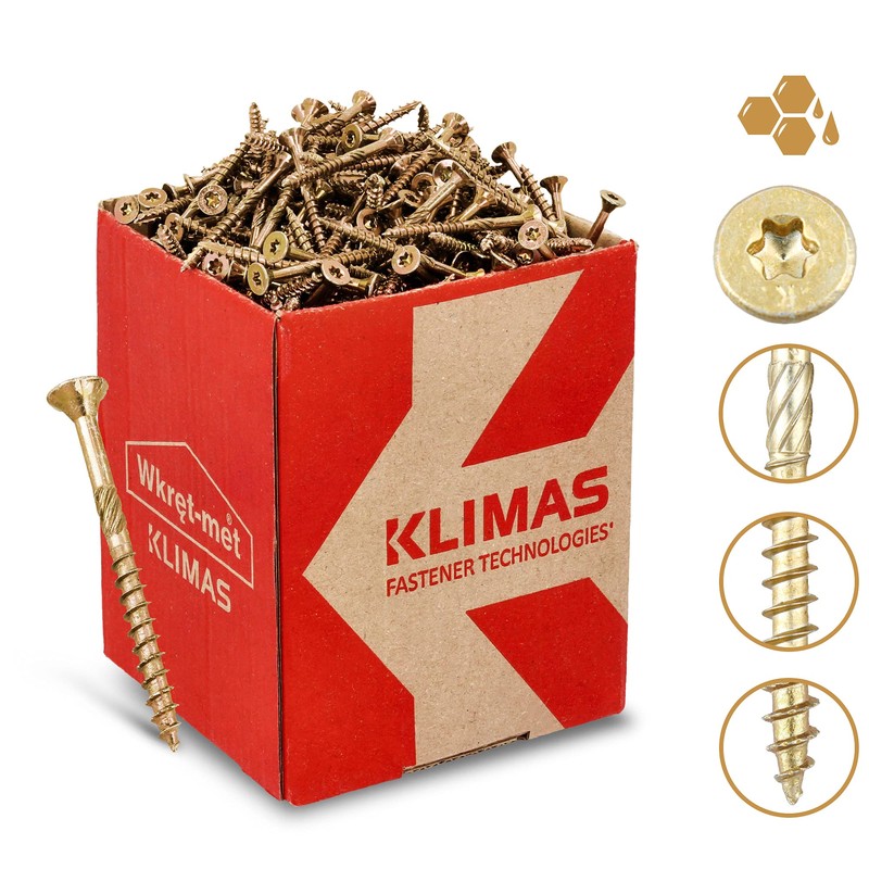Klimas® Wood Screws Torx Chipboard Screws TX 3.5 x 40