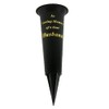 Black In Loving Memory Husband Spiked Memorial Grave Flower Vase
