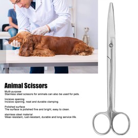 MOUMOUTEN Stainless Steel Animal Scissors, Veterinary Pet Farm Curved Round Scissors Household Tool Professional Versatile Tools, 7.1inches