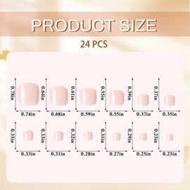 Kotkiddy 168 Stück Aufkleber Zehennägel Frauen Falsche Zehennägel mit Kleber Klebestreifen, Falsche Zehennägel Aufkleber Nägel Zeh Acrylnagel (Fleischrosa)