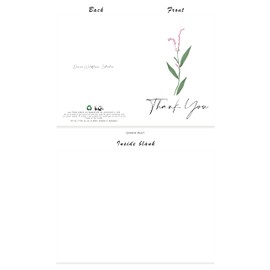 20 Wildflower Watercolour Thank You Cards with white envelopes