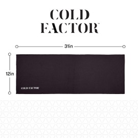 COLD FACTOR Instant Cooling Towel - Sports Cooling Towel with UPF 50+ and Reflective Protection - Moisture Wicking, Chemical-Free Evaporative Cooling for Hot Weather, Runners & Athlete (Black, 1 Pack)