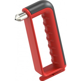EMKA Emergency Hammer with Belt Cutter - Modern Design, Red, 200 g, Made in Germany, Certified for Train and Bus