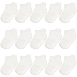 ARERWA Toddler Socks with Grips 15 Pairs Anti-slip Toddler Non Slip Kids Socks for 3-5 Years Boys Girls