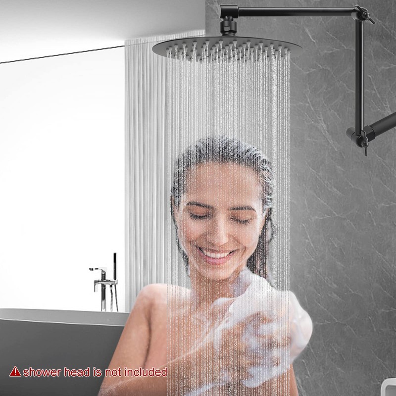 NearMoon Adjustable Shower Arm, Extension Arm Universal Connection, Rise or