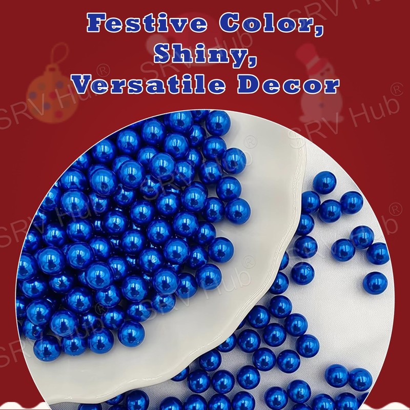 3x Blue 10M Christmas Bead Chains, Luxury Plastic Garland for