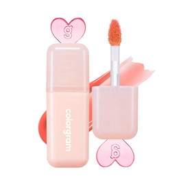 COLORGRAM Juicy Drop Tint 02 Peach Dew | Juicy Lip Gloss, Glowing Lip Stain with Fruity Colors, Buildable & Blendable, Highly Pigmented