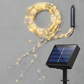 Solar Fairy String Lights Outside, Multi Strand 180 LEDs Watering Can Light for Outdoor, Waterproof Solar Powered Waterfall Lights, Firefly Bunch Lights for Garden Decor, Warm White