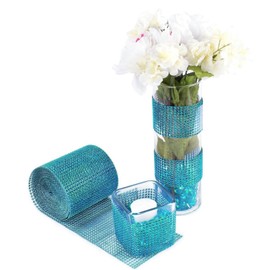 Diamond Rhinestone Mesh Ribbon Supreme Quality Sparkling Bling Wrap Ribbon Bulk DIY Roll for Arts Crafts Party Decorations, 4.75" x 10 Yards, 24 Row, 1 Roll (Light Purple, 4.75" x 10 Yards)