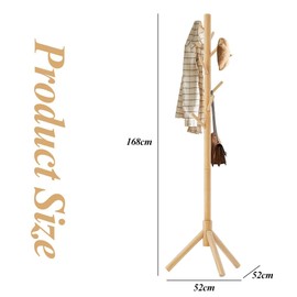 Pole Hanger, Compact Clothes Storage, Wooden Coat Hanger, Fall Resistant, Can Be Changed to Kids Pole Hanger, Branch Shaped Hook Design