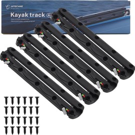 Hitorhike Pro Kayak Fishing Track with Manual Lock - All-Water Ready Rail System, Fast Installation for Rods Finders Cups - Fits Kayaks Jon Boats and Small Boats - Color: 4 pcs