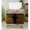 Ebros Gift Rustic Western Fleur De Lis Cross With Birchwood