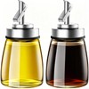 DAWZMR 2-Pack Glass Oil Dispenser Bottle with Stainless Steel Spout,