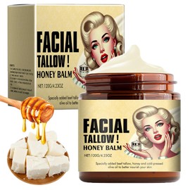 Nicgou Whipped Beef Tallow and Honey Balm，Grass Fed Grass Finished Face Cream，Tallow Face Moisturizer，Beef Tallow Balm for Skin Care