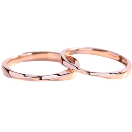 Nicoiro NSPR52 Pair Ring, Twist, Pink Gold, Made by S925, Matching Couple, Metal