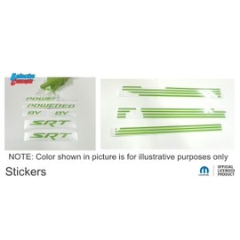 Powered by SRT Engine Cover Overlay Decals for Challenger and Charger R/T Scat Pack- (Color: Reflective Red)