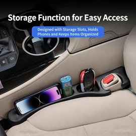 Organizador universal de 2 piezas para asiento de coche con bolsillos laterales, protector de asiento de coche duradero antideslizante, sin herramientas, instalación de 10 segundos para coches