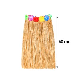 PENTA ANGEL Hawaiian Luau Hula Costume Elastic Tropical Dance Flower Grass Costume for Adults Summer Beach Pool Decoration (Straw Color, 30cm)