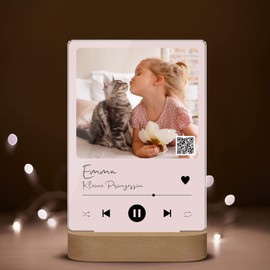 LED Photo Night Light in Song Cover Design with Picture and Text | Song Title, Artist or Name | Colourful LED Lighting | Great Gift Idea