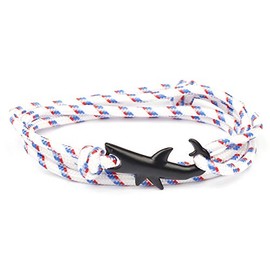 Glücksarmband Flechten Wachsendes Knoten Bracelet Für Teen Männer Frauen, Charm Freundschaft Einstellbares Armband Binden aus Segeltau, Talisman Partner Armbänd Handgefertigt (Weiß & Blau)