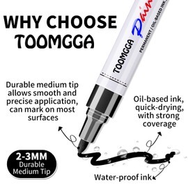 TOOMGGA Yellow Permanent Paint Pens Paint Markers - 8 Pack Oil Based Markers, Quick Drying and Waterproof Marker Pen, Car Tire, Metal, Rock Painting, Wood, Ceramic, Plastic, Canvas, Mugs, Medium Tip