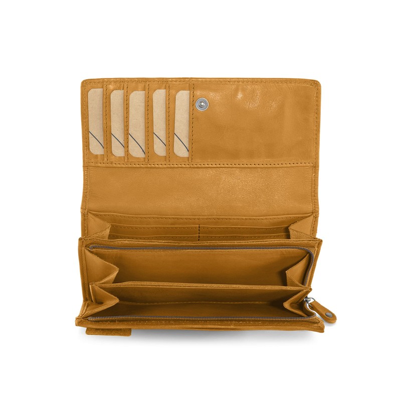 Cas8 Women's Washed Leather Purse with Practical Change and Card