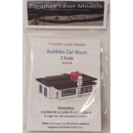 Paradise Laser Models Bubbles Car Wash Kit - Z Scale - Laser Cut and Etched