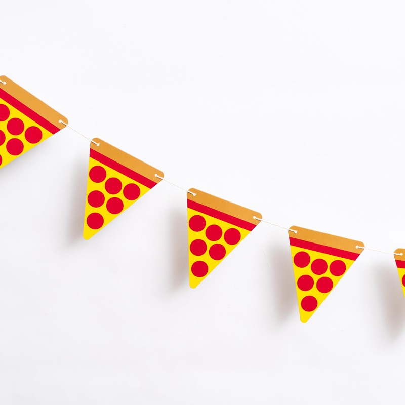 GIOGUK 11Pcs Italian Pizza Picnic Birthday Party Garland Banner